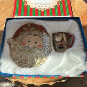 Christmas Santa plate and mug for milk and cookies